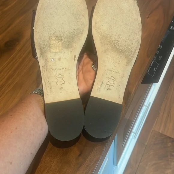 Tory Burch “Eleanor” Cordovan Croc-Embossed Slides - Picture 4 of 4